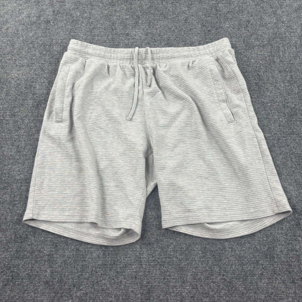Esc Ribbed‎ Lounge Shorts XL Gray Textured Drawstring Mens
